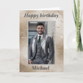 Voor hem Foto Gelukkige Verjaardag Wensen Belge Feestdagen Kaart (Voorkant)