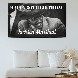 Voor hem   Foto van Birthday Spandoek