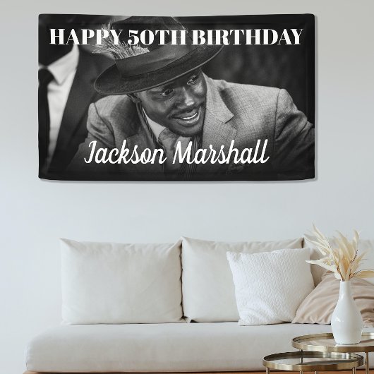 Voor hem | Foto van Birthday Spandoek