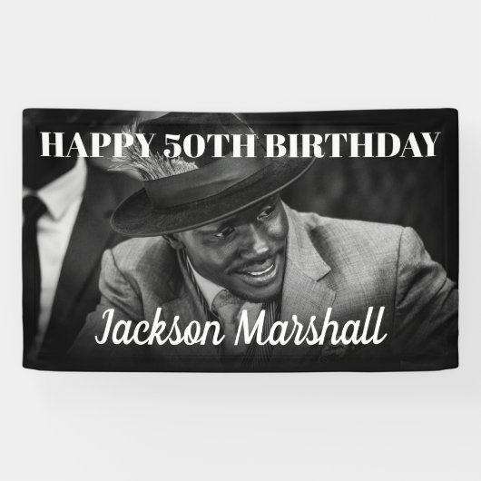 Voor hem | Foto van Birthday Spandoek (Horizontaal)