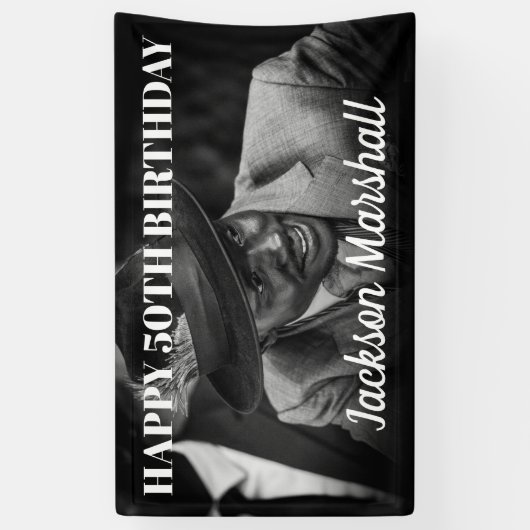 Voor hem | Foto van Birthday Spandoek (Verticaal)