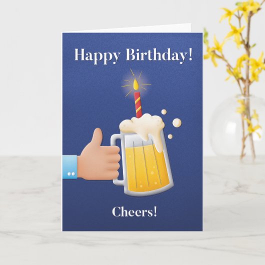 Voor hem Fun Beer Birthday Kaart (Gele Bloem)