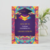 Voor hem, grappige levendige Afstuderen partij Kaart (Staand voorkant)
