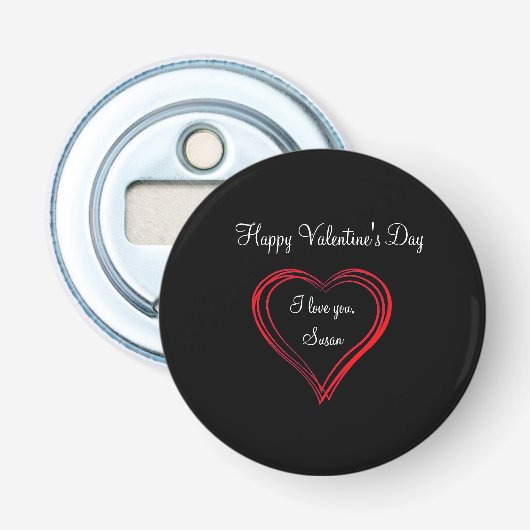 Voor hem, Husband, Boyvriend voor Valentijnsdag Button Flesopener (Voorkant)