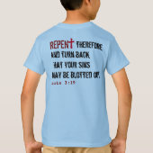 voor HEM (jeugd): REPENT + Acts 3:19 T-shirt (Achterkant)