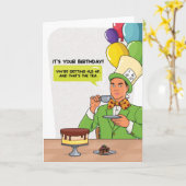 Voor hem Mad Hatter Pun Birthday Kaart (Gele Bloem)