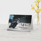 Voor hem Motorcycle Theme Verjaardag op Curve Kaart (Gele Bloem)