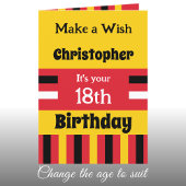 Voor hem naam geel speciale 18e verjaardag toevoeg kaart