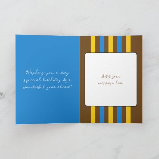 Voor hem naam toevoegen blauw special 21e verjaard kaart (Binnen)