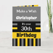 Voor hem naam toevoegen grijs speciale 30e verjaar kaart (Voorkant)