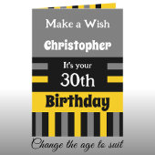 Voor hem naam toevoegen grijs speciale 30e verjaar kaart