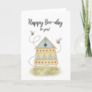 Voor hem of haar Cute Bee Hive Pun Birthday Kaart