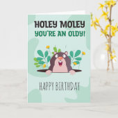 Voor hem of haar Funny Holey Moley Birthday Kaart (Gele Bloem)