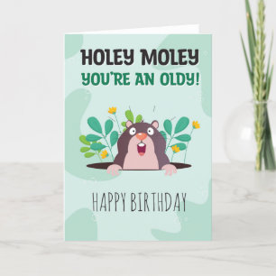 Voor hem of haar Funny Holey Moley Birthday Kaart