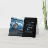 voor hem op Vaderdag Blue Classic Car Kaart (Voorkant)