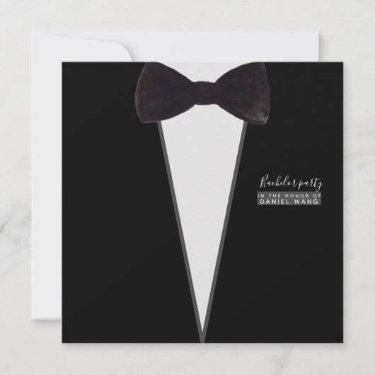 voor hem-tuxedo-bow stropdas-party-bachelor party kaart (Voorkant)