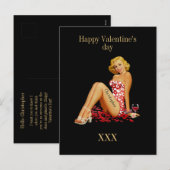 Voor hem valentijnen aangepast monogram romantisch feestdagenkaart (Voorkant / Achterkant)