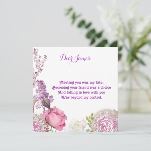 Voor hem Valentijnse   Rozen Feestdagenkaart (Staand voorkant)