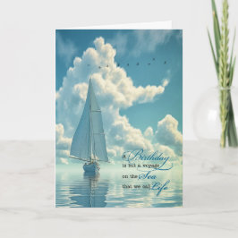 voor hem varen nautisch thema mannelijke verjaarda kaart