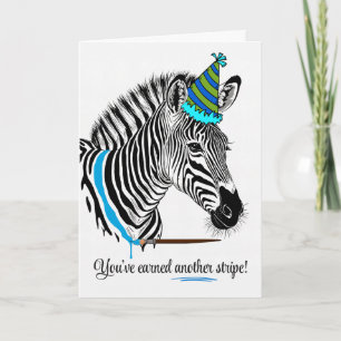 Voor hem verjaardag Zebra in partij Pet geschilder Kaart