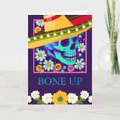 Voor hem Verjaardagsgroeten Schedel Bloemen Kaart (Voorkant)