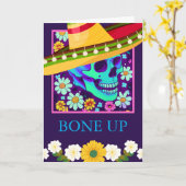 Voor hem Verjaardagsgroeten Schedel Bloemen Kaart (Gele Bloem)