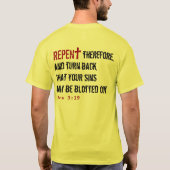 voor HEM (volwassene): Matthew 3:2 + Acts 3:19 T-shirt (Achterkant)