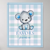 Voor het Baby shower van het Beer van de Kute Gray Poster (Voorkant)
