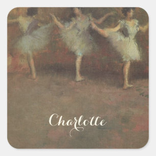 Voor het ballet van Edgar Degas, Vintage Fine Art Vierkante Sticker