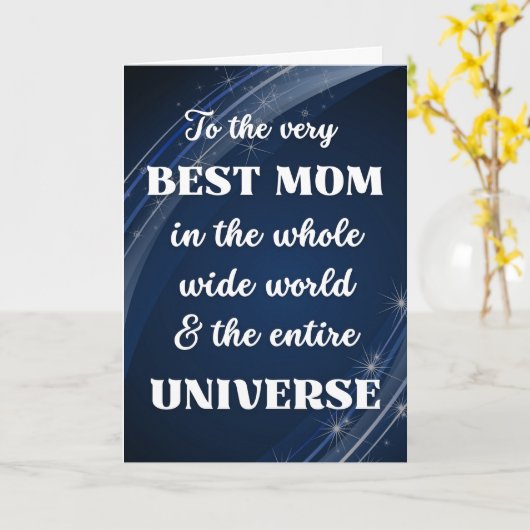 Voor het beste Moederdag Stellar Thema Kaart (Gele Bloem)