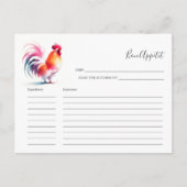 Voor het bruidrecept Kaart Rooster (Voorkant)