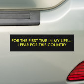 VOOR HET EERST IN MIJN LEVEN...IK VREES VOOR... BUMPERSTICKER (Op auto)