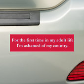 Voor het eerst in mijn volwassen leven schaam ik m bumpersticker (Op auto)