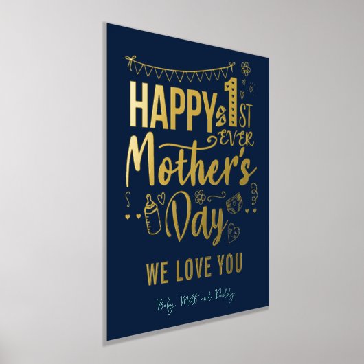 Voor het eerst Moederdag 1e keer mama Custom Folie Afdrukken (Laagn)