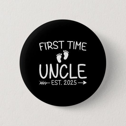 Voor het eerst oom Est. 2025 Vaderdag BA Ronde Button 5,7 Cm (Voorkant)