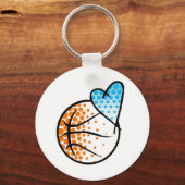 voor het hart van.. BASKETBAL Sleutelhanger (Voorkant)