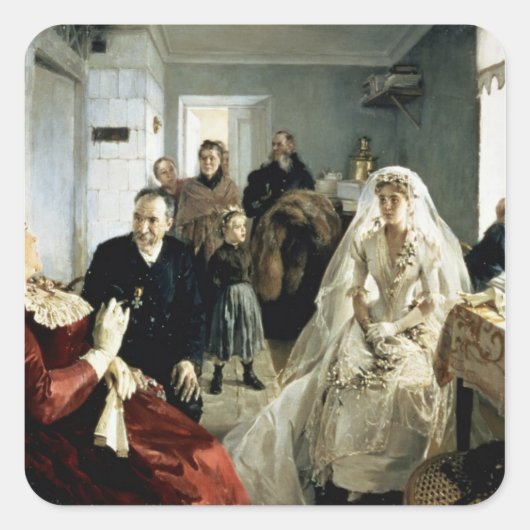 Voor het huwelijk, 1880 vierkante sticker (Voorkant)