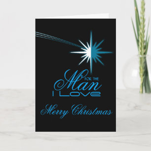 Voor het Man I Love/Merry Kerstmis - Shooting Star Feestdagen Kaart