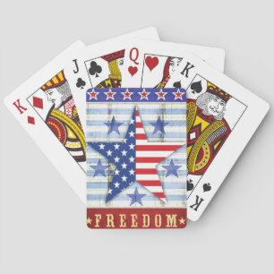 Voor het nationale Poster op de dag van de vrijhei Pokerkaarten