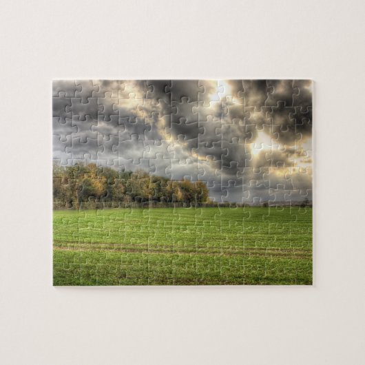 Voor het Regenplatteland Jigzaag Puzzle Legpuzzel (Horizontaal)