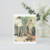 Voor het schot 1958 Norman Rockwell Feestdagenkaart (Staand voorkant)