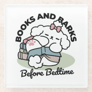 Voor het slapengaan met mijn pup - boek en Hondenl Glazen Onderzetter