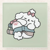 Voor het slapengaan met mijn pup - boek en Hondenl Glazen Onderzetter (Voorkant)