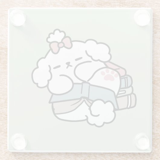 Voor het slapengaan met mijn pup - boek en Hondenl Glazen Onderzetter (Achterkant)