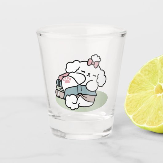 Voor het slapengaan met mijn pup - boek en Hondenl Shot Glas (Voorkant)