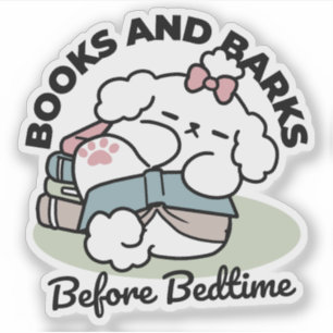 Voor het slapengaan met mijn pup - boek en Hondenl Sticker