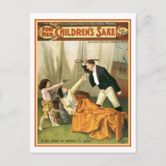 Voor het theaterPoster van haar kindersake Briefkaart (Voorkant)