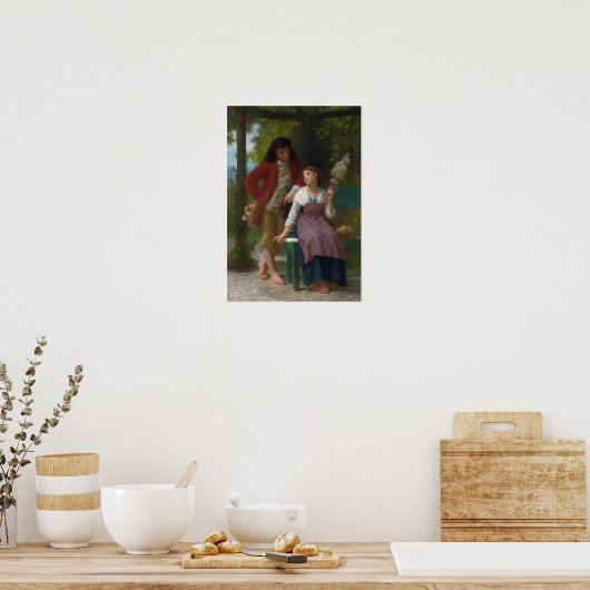 Voor het Verloving door William-Adolphe Bouguerea Poster (Keuken)