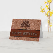 voor Him Chocolate Brown Paisley Birthday Kaart (Gele Bloem)