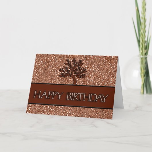 voor Him Chocolate Brown Paisley Birthday Kaart (Voorkant)